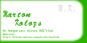 marton kolozs business card